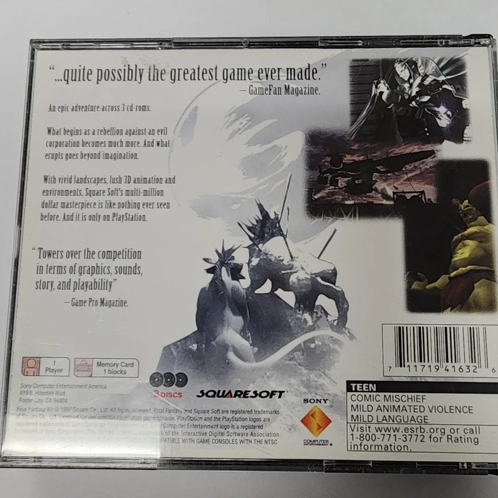 SONY PlayStation PS1 RPG Final Fantasy VII 7 (GREATEST HITS VERSION & COMPLETE)